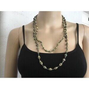 Two Paper Spun Bead Necklace